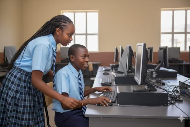 Junior Secondary students in uniform at Lite View Junior Academy, Utawala