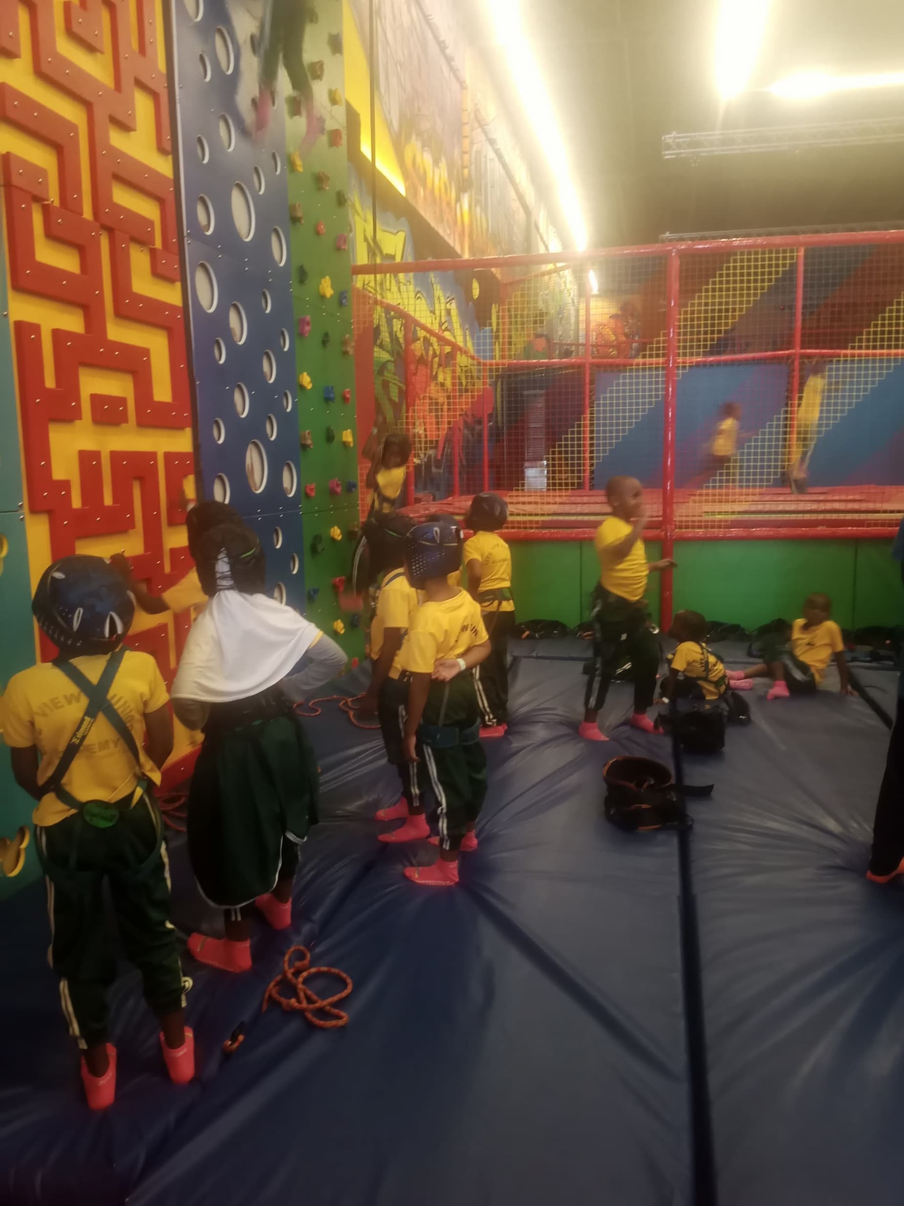 Students on an educational trip exploring and learning outside class